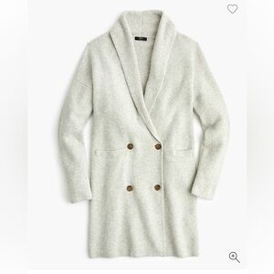 J.Crew Double Breasted Cardigan Quiet Luxury Minimalist Alpaca Merino Gray S